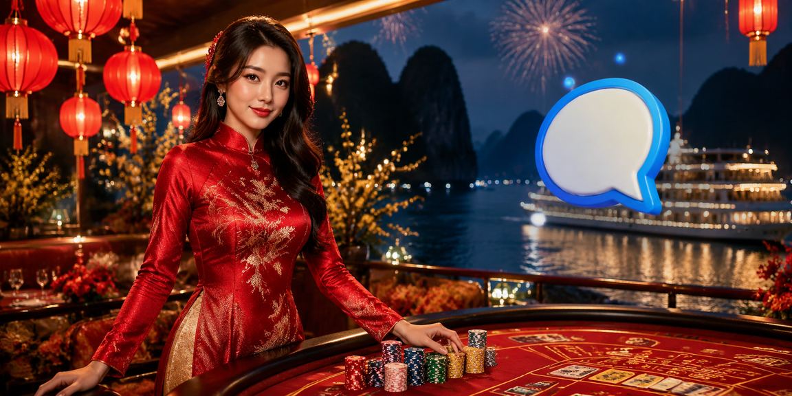 Bàn bài tại chợ đêm Hạ Long — không khí vui vẻ của nhóm bạn trẻ Việt Nam chơi bài cùng nhau