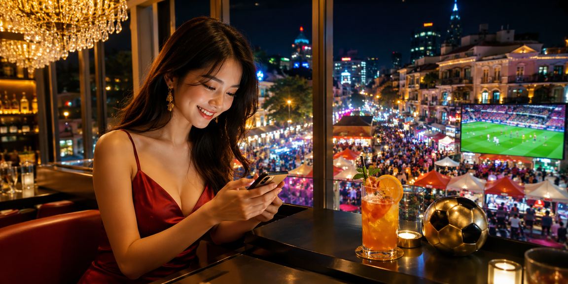 Người chơi sử dụng điện thoại tham gia casino trực tuyến tại Hà Nội về đêm